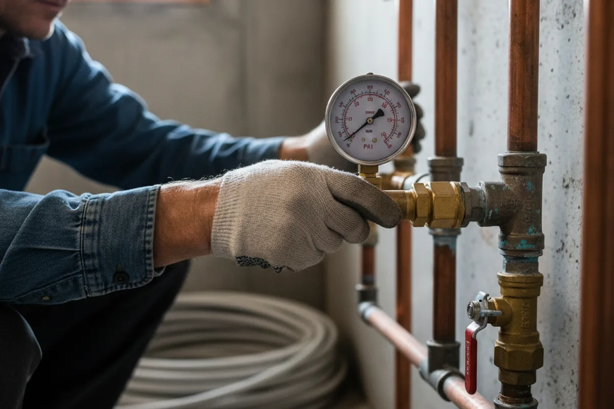 Pressure testing a repaired line during Water Line Repair in Deer Park